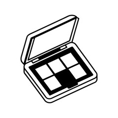 Six pan eyeshadow palette makeup cosmetic icon isolated on transparent background