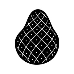 Stylized black pear fruit illustration isolated on transparent background