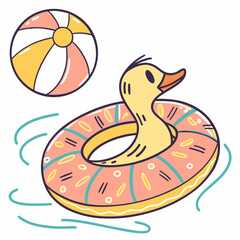 Obraz premium illustration of a duck with a ball