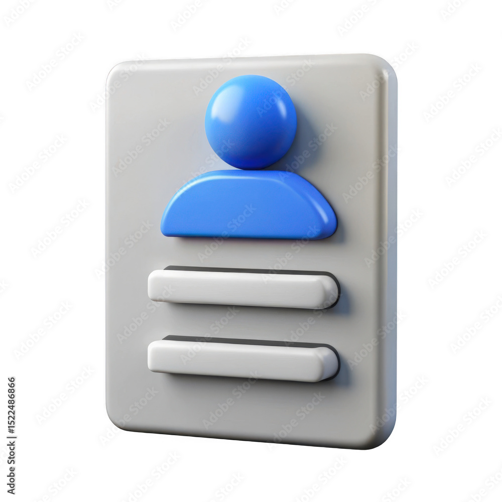 Poster 3d realistic user profile icon isolated on transparent background