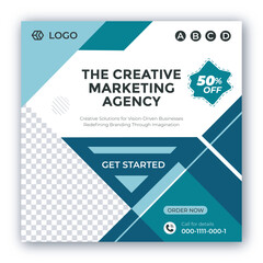 Digital marketing agency social media post design and web banner template
