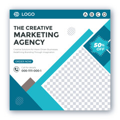 Digital marketing agency social media post design and web banner template