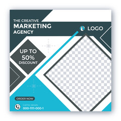 Digital marketing agency social media post design and web banner template
