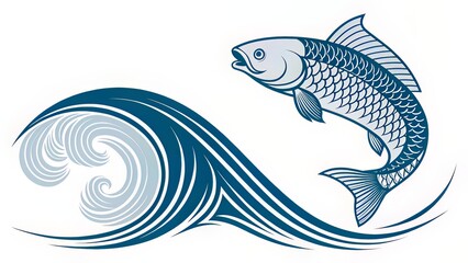 Obraz premium Three Cartoon Tuna in Blue, Gray, and Brown Showing Color Variation