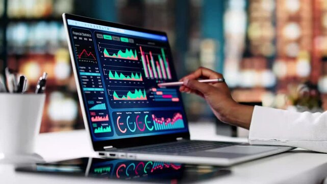 Business Analyst Woman Using KPI Data Analytics