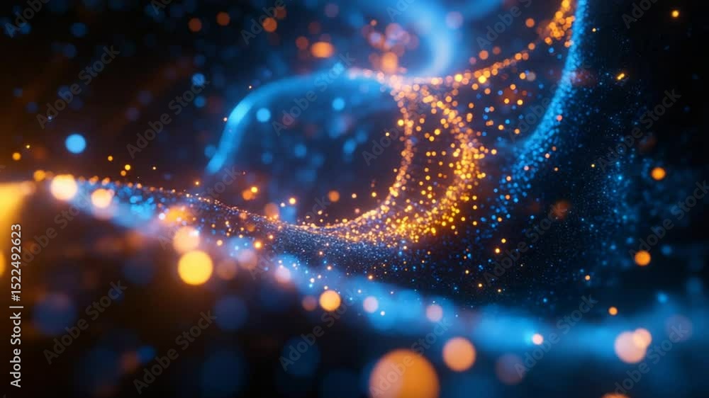 Aufkleber abstract glowing particle stream with fluid motion, perfect for futuristic backgrounds