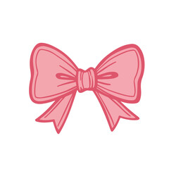 Pink decorative bow applique design element.  Pretty pink bow applique perfect for scrapbook pages, gift wrap, or invitations.