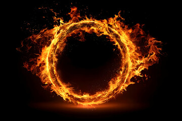 A mesmerizing flaming circle, representing energy and transformation, perfect for design and creative projects.