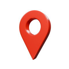 Perspective Red GPS Map Marker 3d Render Icon Illustration