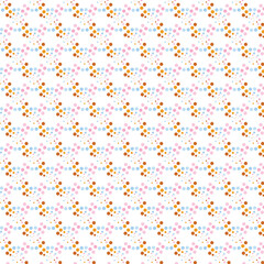 Repeating pattern of colorful dot clusters in diagonal rows on a white background