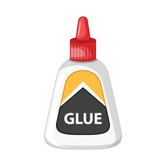 Glue stick and bottle icon in flat style. School stationery vector illustration on isolated background. Office supply sign business concept.