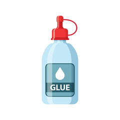 Glue stick and bottle icon in flat style. School stationery vector illustration on isolated background. Office supply sign business concept.
