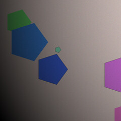 Abstract Composition of Interlocking Colorful Hexagons on a Gradient Background, Evoking a Sense of Modern Geometric Design.