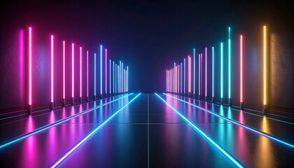 Futuristic data visualization grid, background, glowing lines 3D grid, blue and violet neon tones, abstract matrix background, digital analytics aesthetic, smooth gradients, tech style.