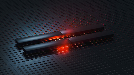 Futuristic technological abstract background with glowing elements