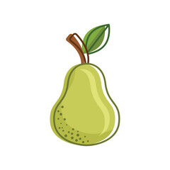 Pear icon in flat style. Fresh fruit vector illustration on isolated background. Fresh pear sign business concept.