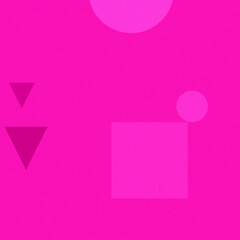 Abstract Geometric Composition Featuring Overlapping Pink Shapes on a Vibrant Pink Background.