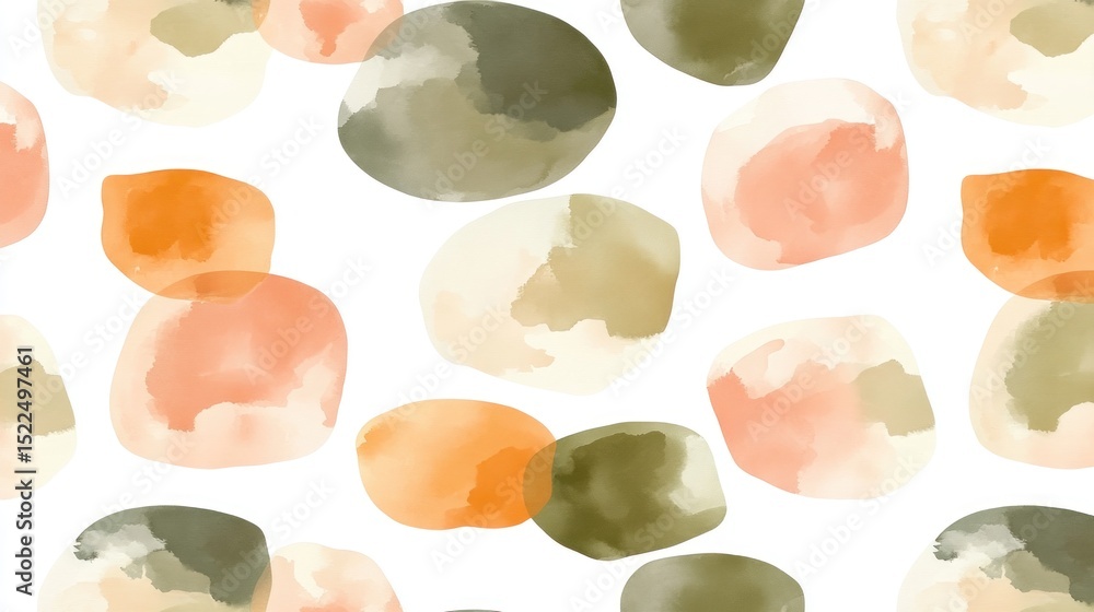 Aufkleber abstract watercolor pattern of overlapping circles in muted tones.