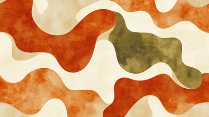 Abstract pattern of flowing, organic shapes in warm earthy tones.