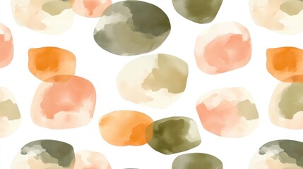 Abstract watercolor pattern of overlapping circles in muted tones.
