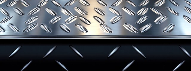 Close-up view of a patterned metal surface.
