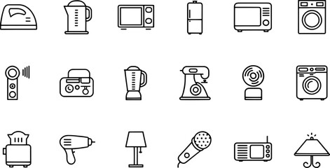 household appliances vector icon set such as toast (1).eps