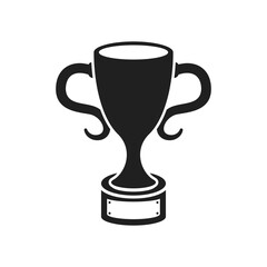 Trophy cup icon in flat style. Award prize vector illustration on isolated background. Champion sports event sign business concept.