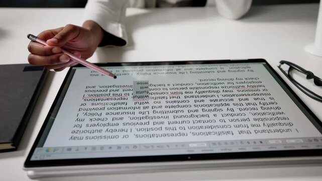 Editing And Proofreading Script On Computer