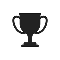Trophy cup icon in flat style. Award prize vector illustration on isolated background. Champion sports event sign business concept.