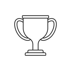 Trophy cup icon in flat style. Award prize vector illustration on isolated background. Champion sports event sign business concept.