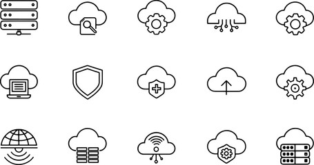 icons related to cloud computing  cloud services  .eps