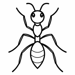 Ant outline icon on white background