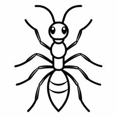 Ant outline icon on white background