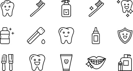 Obraz premium icons related to tooth brushing dentifrice tooth (1).eps