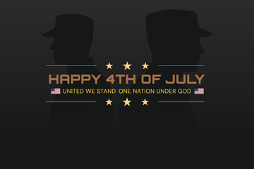 Gold July 4th Poster with National Motto
