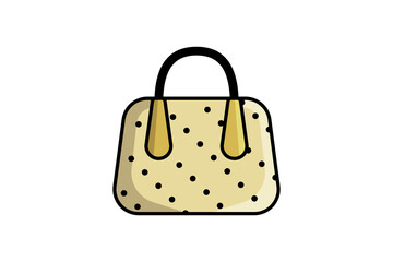 Stylish Leather Bag Vector Icon Illustration. Luxury Icon Concept Isolated Premium Vector. Flat Cartoon Style 