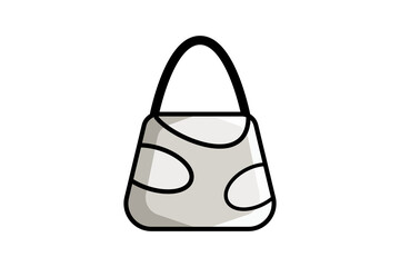 Stylish Leather Bag Vector Icon Illustration. Luxury Icon Concept Isolated Premium Vector. Flat Cartoon Style 