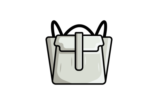 Stylish Leather Bag Vector Icon Illustration. Luxury Icon Concept Isolated Premium Vector. Flat Cartoon Style 