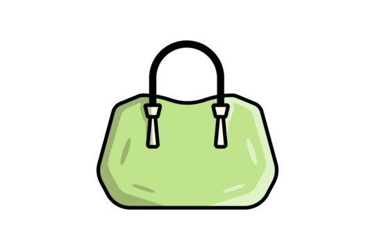 Stylish Leather Bag Vector Icon Illustration. Luxury Icon Concept Isolated Premium Vector. Flat Cartoon Style 