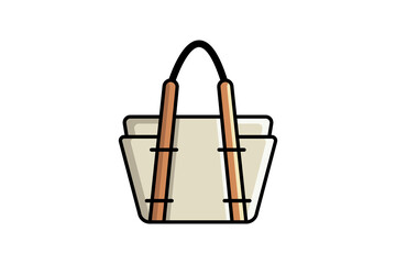 Stylish Leather Bag Vector Icon Illustration. Luxury Icon Concept Isolated Premium Vector. Flat Cartoon Style 