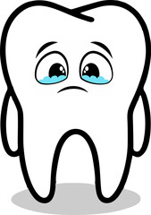 Dental care logo vector illustration with crying tooth, crying teeth and toothpaste