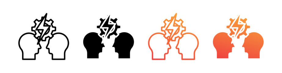 Conflict Management Multi Style Icon Set Vector 