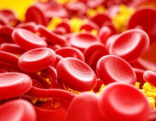 medical illustration of blood clot formation showing aggregated