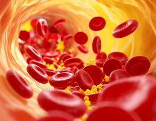 medical illustration of blood clot formation showing aggregated