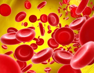 medical illustration of blood clot formation showing aggregated