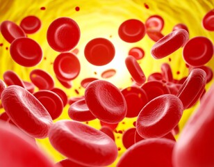 medical illustration of blood clot formation showing aggregated