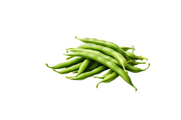A pile of fresh, green beans, ready to be cooked and eaten. background removed