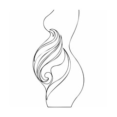 Elegant abstract outline depicting pregnancy conceptualizing motherhood femininity and growth