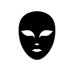 Minimalist Black Silhouette SVG of Mask – Clean and Simple Vector Clipart