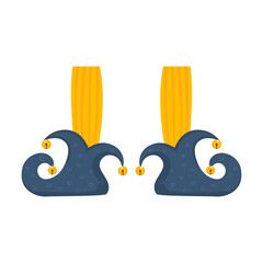 png happy elf leg with striped sock and santa shoe vector design fairy celebration december gift costume illustration background cute person

